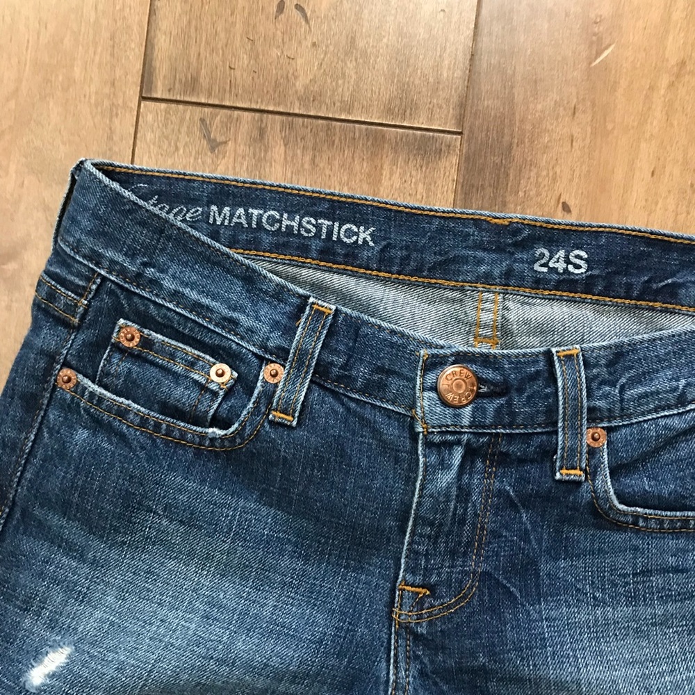 J. Crew Vintage Matchstick Jeans Dark Distressed - Picture 5 of 7